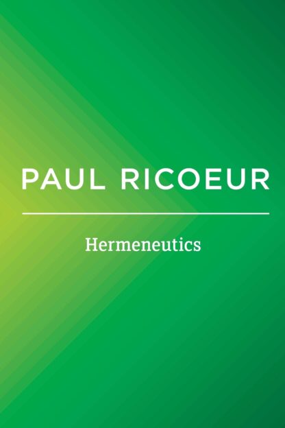 Hermeneutics by Paul Ricoeur old photo