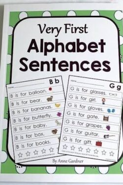 Very First Alphabet Sentences (Blank and White)
