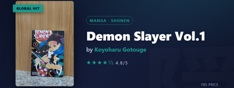 Demon Slayer Vol.1 at Yangon Book Shop