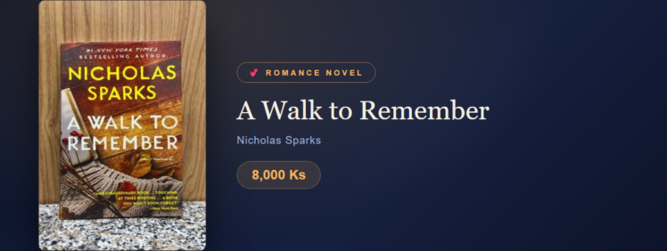 A Walk to Remember at Yangon Book Shop