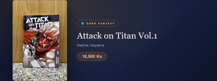 Attack on Titan Vol.1 at Yangon Book Shop