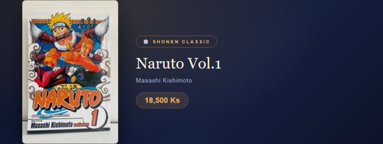 Naruto Vol.1 at Yangon Book Shop