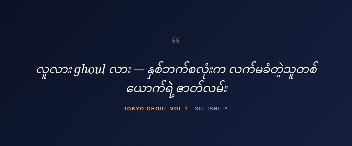 Tokyo Ghoul Vol.1 — quote