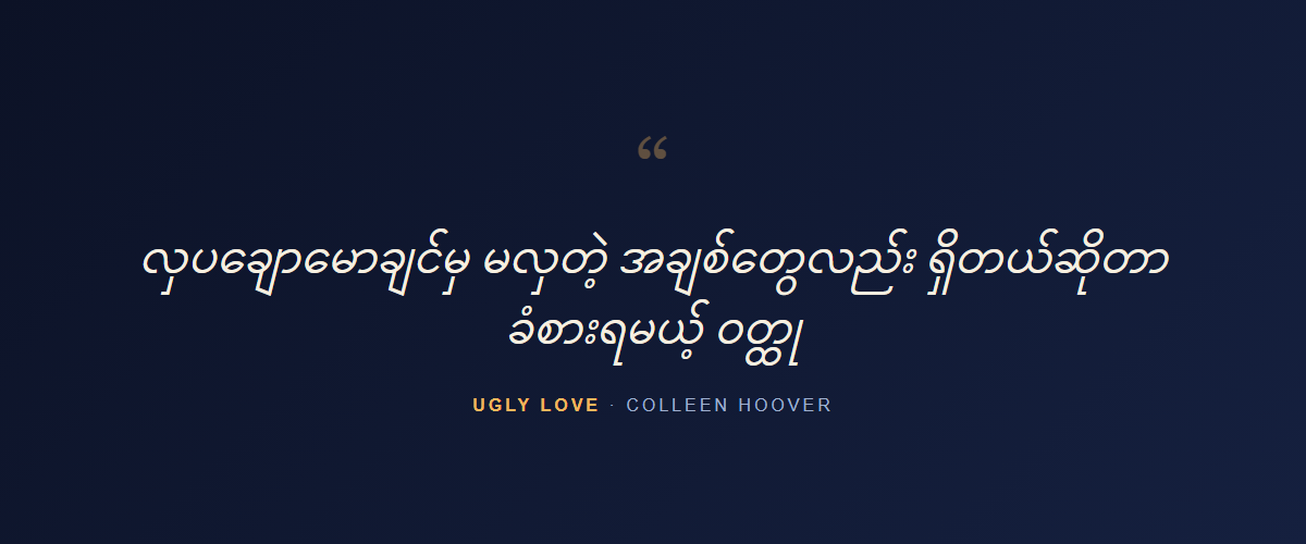 Ugly Love — quote