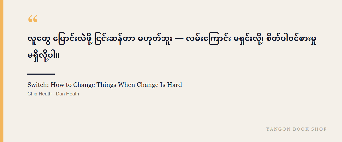 Switch: How to Change Things When Change Is Hard