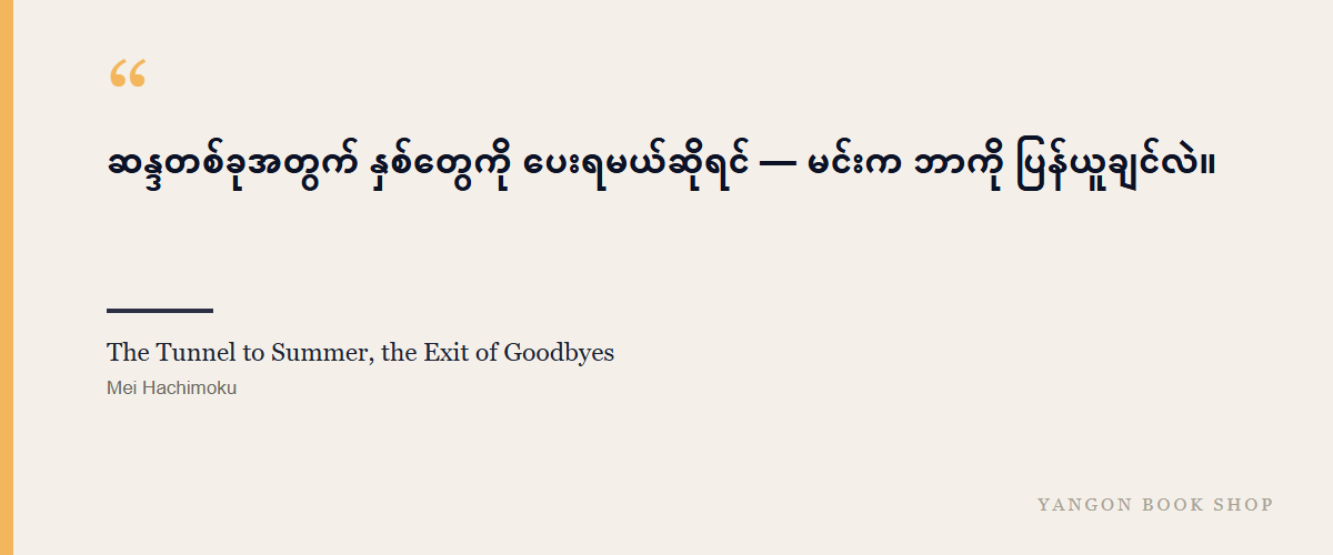 The Tunnel to Summer, the Exit of Goodbyes