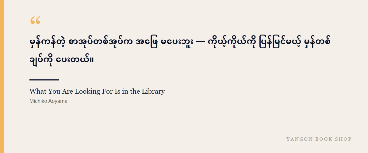 What You Are Looking For Is in the Library